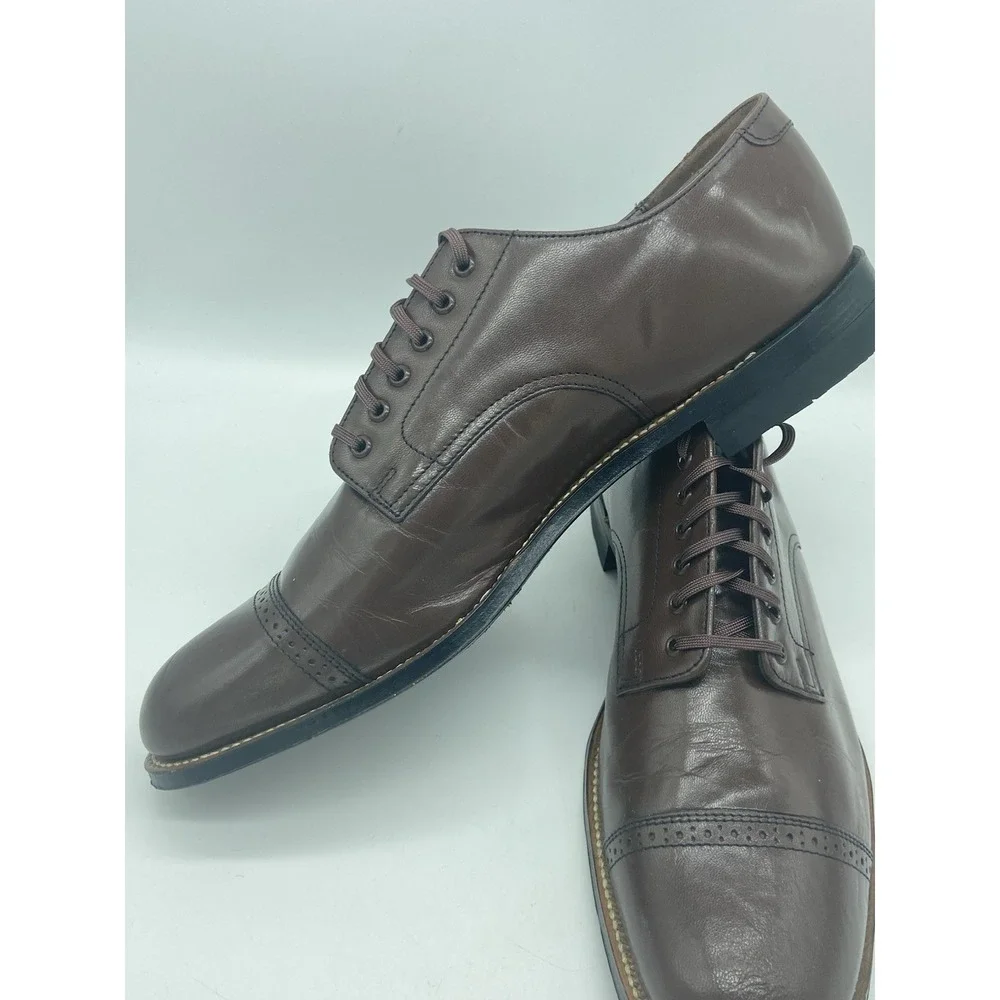 Stacy Adams Men Size 9D Brown Leather Cap Toe Oxford Dress Shoes‎ Classic Formal
